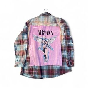 NIRVANA Women's Plaid Long Sleeve Tee - Multicolor